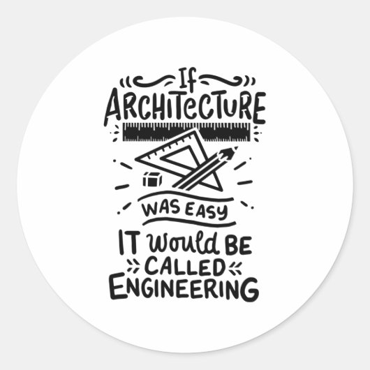 Architectuur architect ronde sticker (Voorkant)