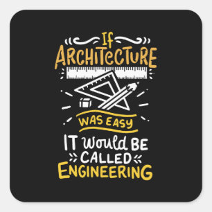 Architectuur architect vierkante sticker
