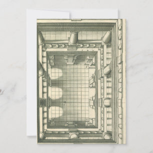 architectuur, Atrium Courtyard Perspective Kaart