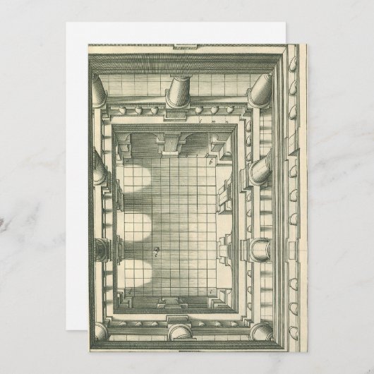 architectuur, Atrium Courtyard Perspective Kaart (Voorkant / Achterkant)