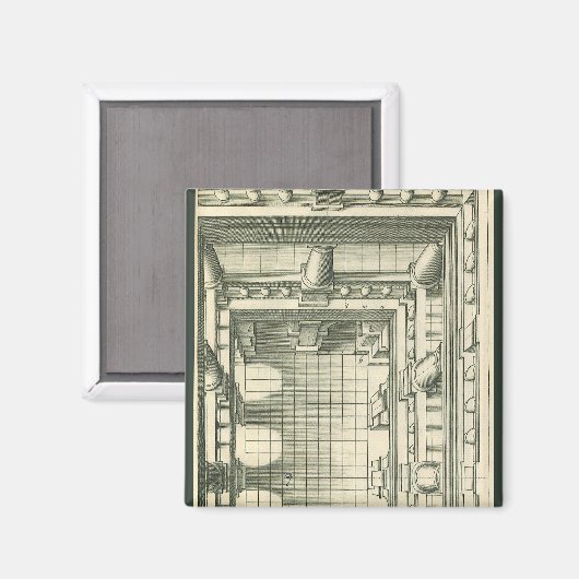 architectuur, Atrium Courtyard Perspective Magneet (Voorkant / Achterkant)