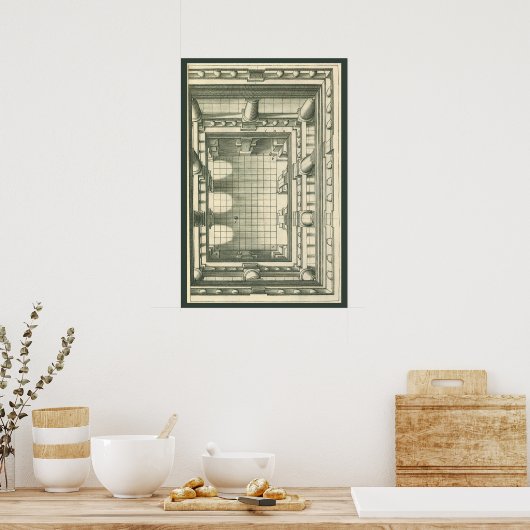  architectuur, Atrium Courtyard Perspective Poster (Keuken)