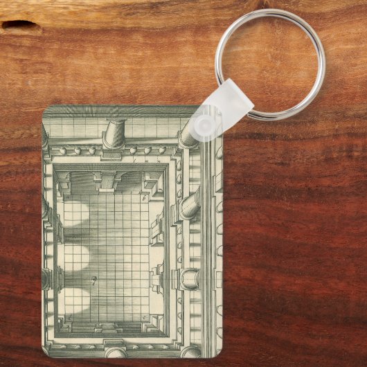 architectuur, Atrium Courtyard Perspective Sleutelhanger (Achterkant)