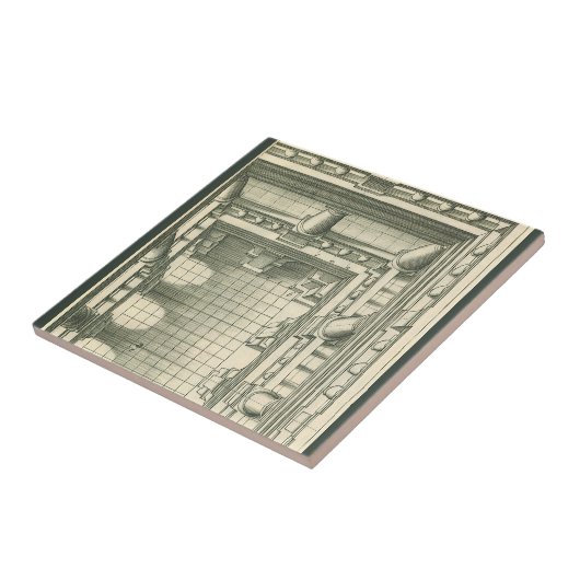  architectuur, Atrium Courtyard Perspective Tegeltje (Zijkant)