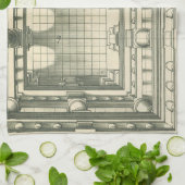 architectuur, Atrium Courtyard Perspective Theedoek (Gevouwen)