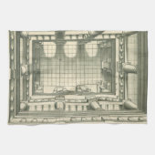 architectuur, Atrium Courtyard Perspective Theedoek (Horizontaal)