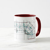 Architectuur blauwdruk cadeau mok (Voorkant rechts)