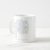 Architectuur blueprint  koffiemok (Voorkant links)