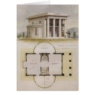 architectuur, bodemplan en Grieks Villa