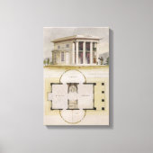  architectuur, bodemplan en Grieks Villa Canvas Afdruk (Voorkant)