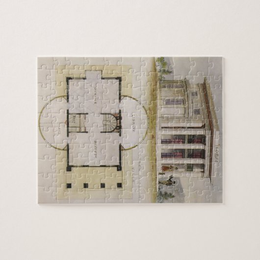  architectuur, bodemplan en Grieks Villa Legpuzzel (Horizontaal)