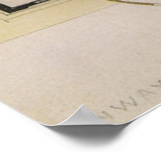 architectuur, bodemplan en Grieks Villa Poster (Hoek)