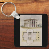  architectuur, bodemplan en Grieks Villa Sleutelhanger (Voorkant)