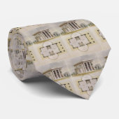  architectuur, bodemplan en Grieks Villa Stropdas (Opgerold)