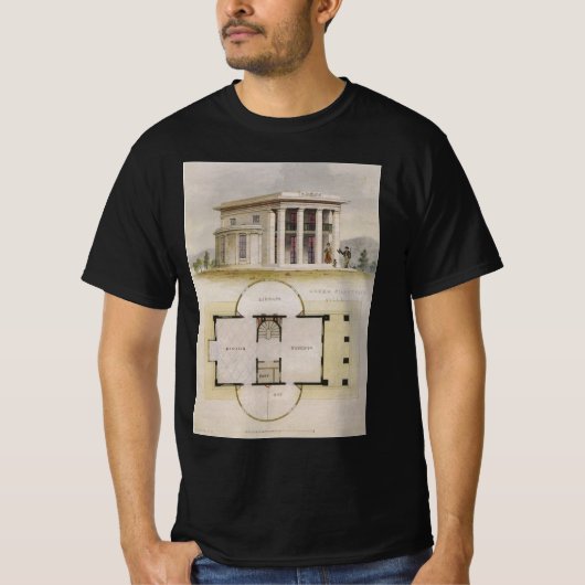 architectuur, bodemplan en Grieks Villa T-shirt (Voorkant)