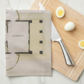  architectuur, bodemplan en Grieks Villa Theedoek (Quarter Fold)