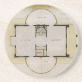  architectuur, bodemplan en Grieks Villa Zandsteen Onderzetter (Voorkant)