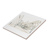 Architectuur Cityscape Vitebsk Sketch Tegeltje (Zijkant)