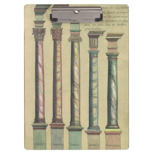  architectuur, de 5 Architecturaal Orden Klembord (Voorkant)