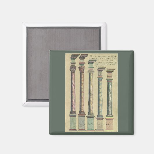 architectuur, de 5 Architecturaal Orden Magneet (Voorkant / Achterkant)