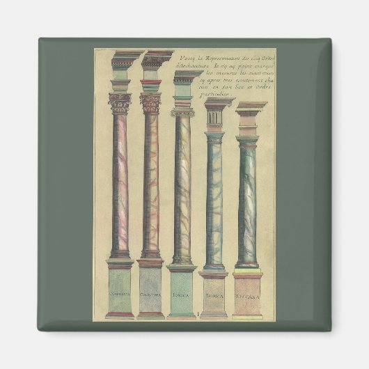 architectuur, de 5 Architecturaal Orden Magneet (Voorkant)