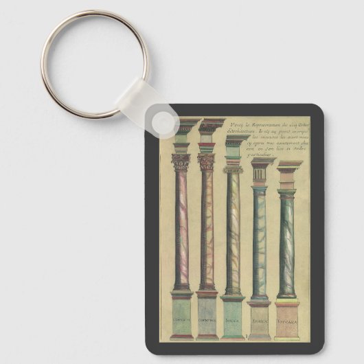 architectuur, de 5 Architecturaal Orden Sleutelhanger (Voorkant)