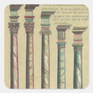  architectuur, de 5 Architecturaal Orden Vierkante Sticker