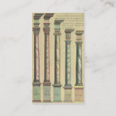  architectuur, de 5 Architecturaal Orden Visitekaartje (Achterkant)