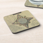  architectuur, decoratief kapitaal kroon drankjes onderzetter (Linkerzijde)