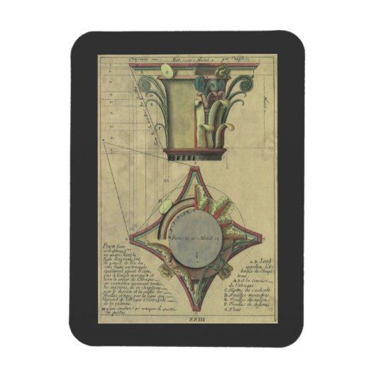  architectuur, decoratief kapitaal kroon magneet (Verticaal)