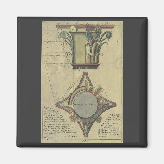  architectuur, decoratief kapitaal kroon magneet (Voorkant)