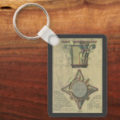  architectuur, decoratief kapitaal kroon sleutelhanger (Voorkant)