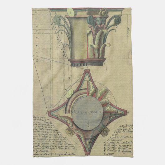  architectuur, decoratief kapitaal kroon theedoek (Verticaal)