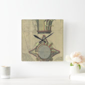  architectuur, decoratief kapitaal kroon vierkante klok (Huis)