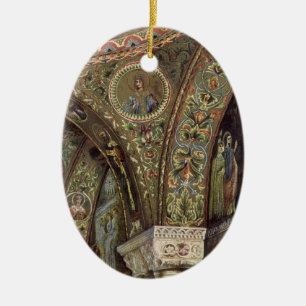  architectuur, decoratieve arm in een kerk keramisch ornament