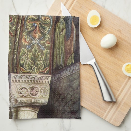  architectuur, decoratieve arm in een kerk theedoek (Quarter Fold)