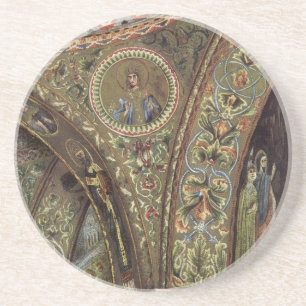  architectuur, decoratieve arm in een kerk zandsteen onderzetter