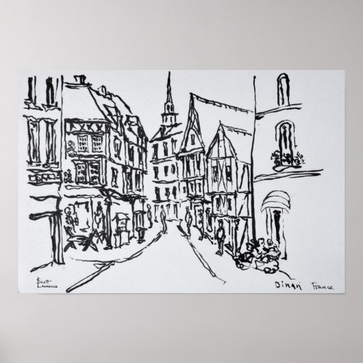 Architectuur | Dinan, Bretagne, Frankrijk Poster (Voorkant)