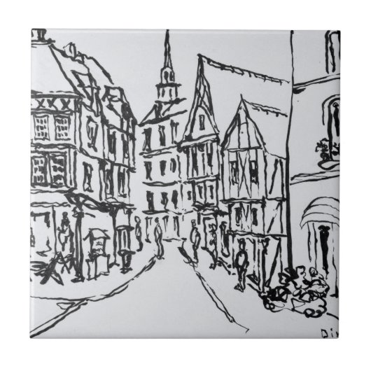 Architectuur | Dinan, Bretagne, Frankrijk Tegeltje (Voorkant)