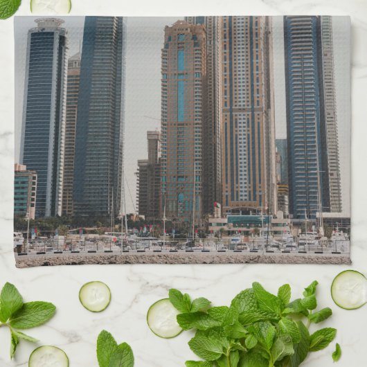 Architectuur Dubai Marina Theedoek (Gevouwen)