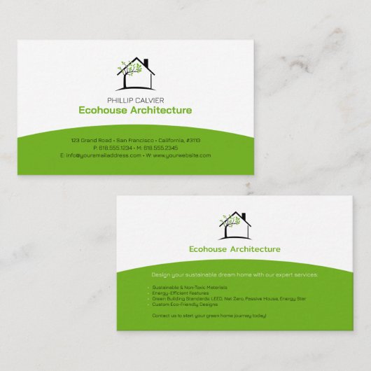 Architectuur | Eco Home Architect Visitekaartje (Voorkant / Achterkant)