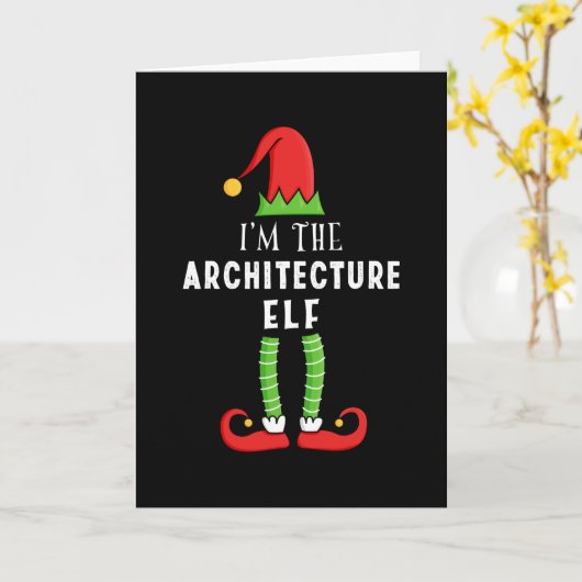 Architectuur Elf kerstcadeau Kaart (Gele Bloem)