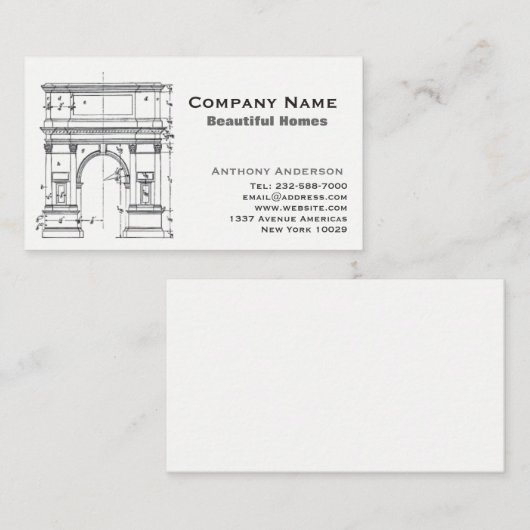 Architectuur en constructie visitekaartje (Voorkant / Achterkant)