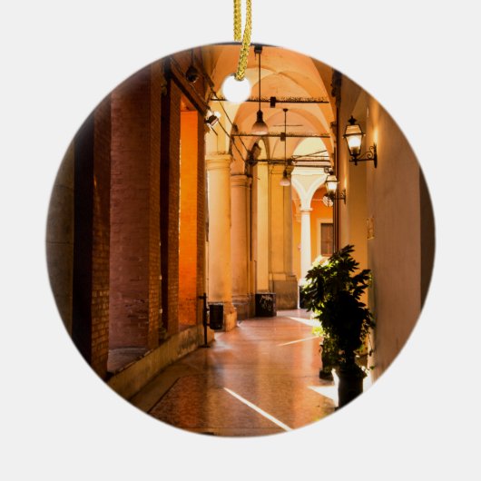 Architectuur en Portico in Bologna, Italië Keramisch Ornament (Voorkant)