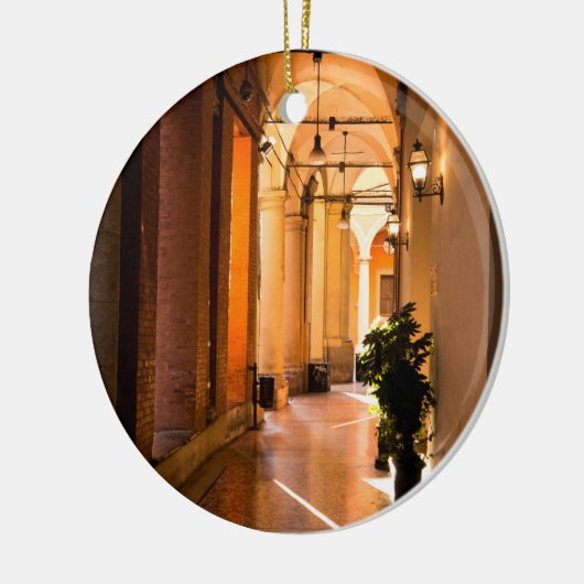 Architectuur en Portico in Bologna, Italië Keramisch Ornament (Links)