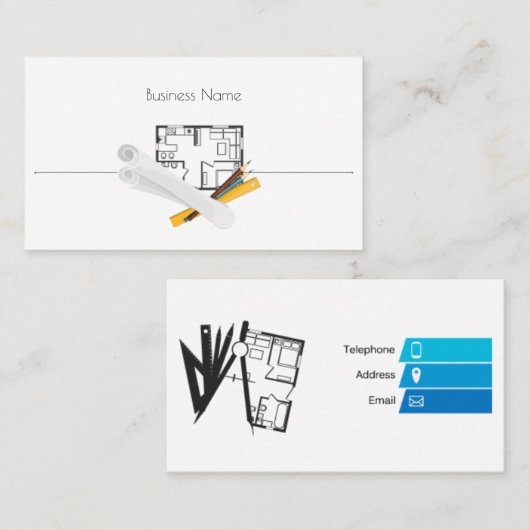 Architectuur en visitekaartje voor de bouw (Voorkant / Achterkant)