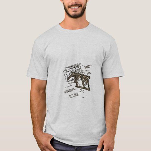 Architectuur/Faux-blauwdruk T-shirt (Voorkant)