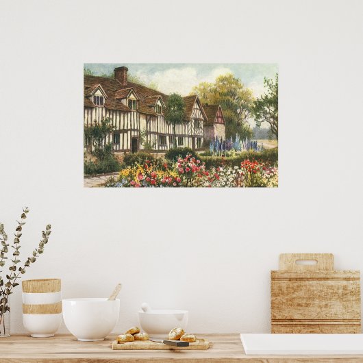  architectuur — Formele tuin Engels Katoen Poster (Keuken)