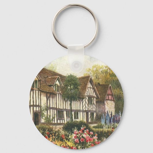  architectuur — Formele tuin Engels Katoen Sleutelhanger (Achterkant)