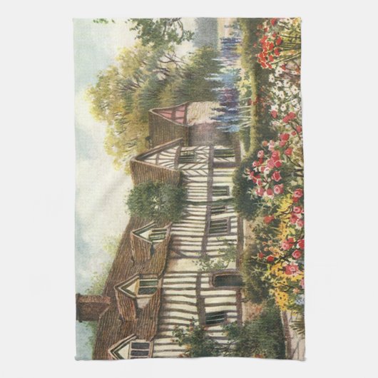  architectuur — Formele tuin Engels Katoen Theedoek (Verticaal)